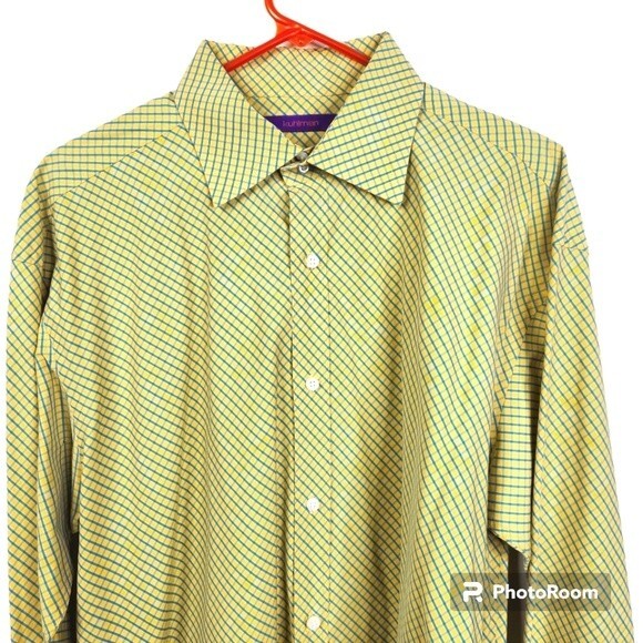 Kuhlman Long Mens Sleeve Checkered Print Button Down Shirt Size 44 - Picture 3 of 9